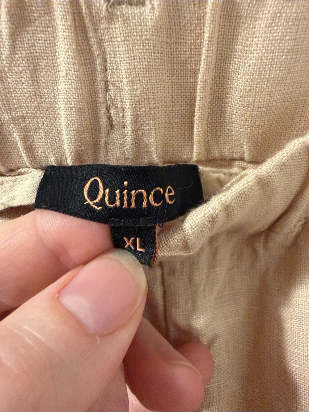Quince Casual Elastic-Waist 100% European Linen 25” inseam ankle Pants - XL